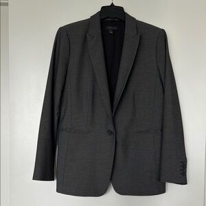 Ann Taylor Gray Slim-Fit Blazer